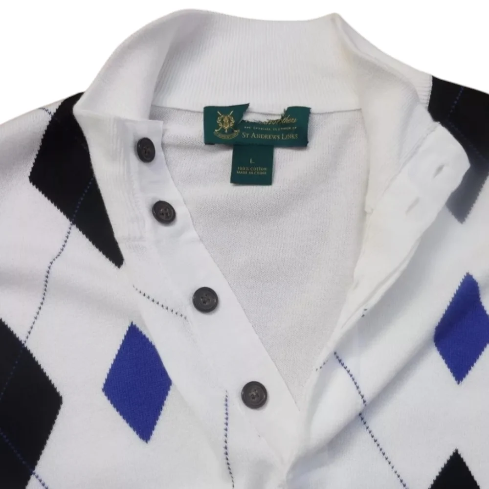 Brooks Brothers Mens Size Large Argyle Tennis Prep Ivy League Preppy Sweater - Picture 3 of 10